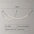 Modern black and white designer arc line dining room chandelier