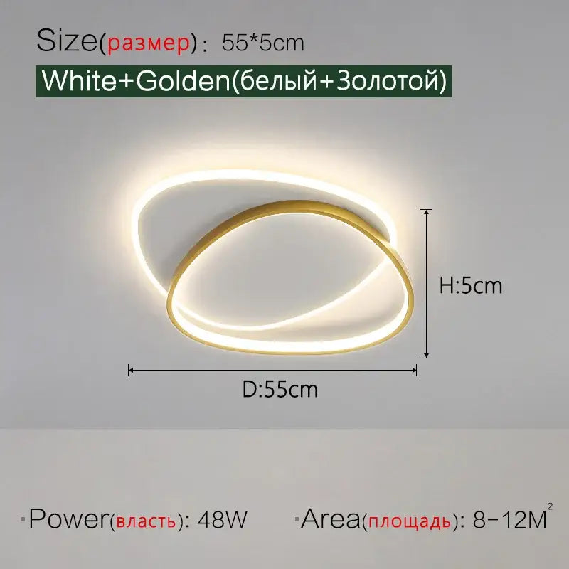 Modern black and white led ceiling lamp for bedroom