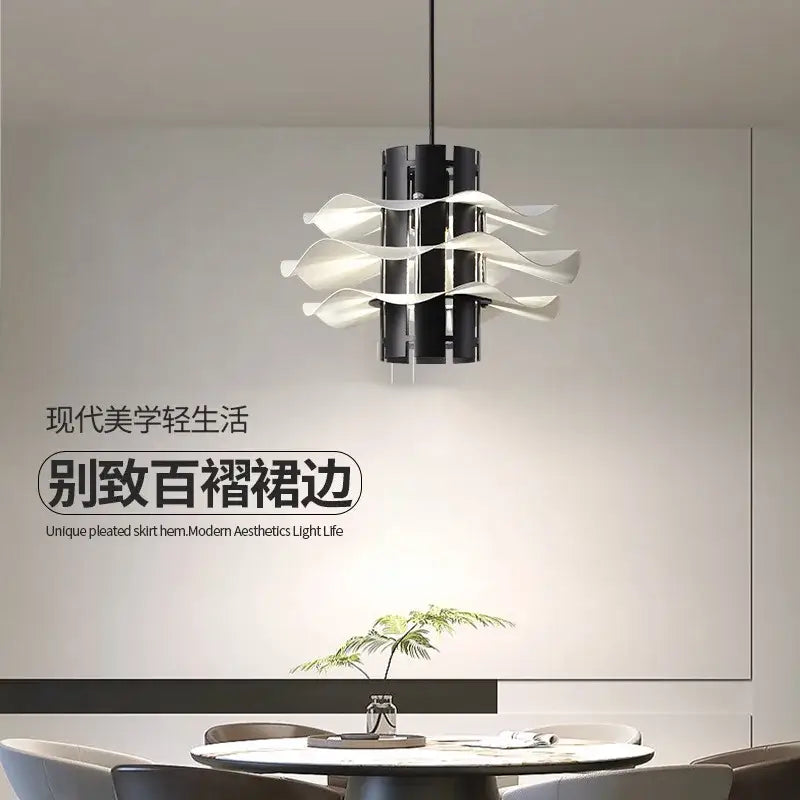 Modern black and white petal pendant lamp dining room chandelier