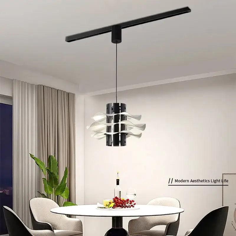 Modern black and white petal pendant lamp dining room chandelier