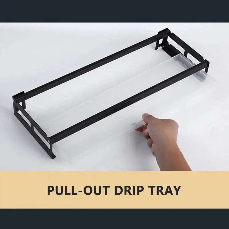 Modern black and white two tier dish drainer rack kitchen storage