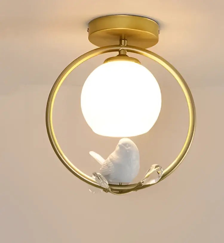 Modern black bird ceiling light fixture for corridor entrance