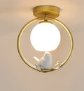 Modern black bird ceiling light fixture for corridor entrance