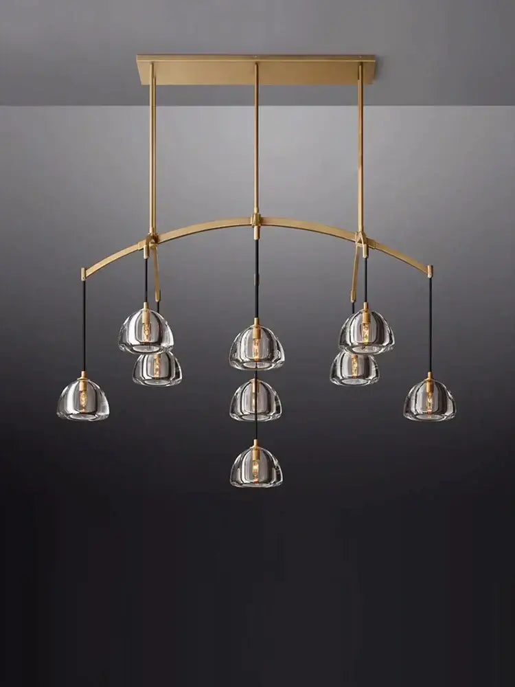 Modern black brass american series crystal led chandelier dining room