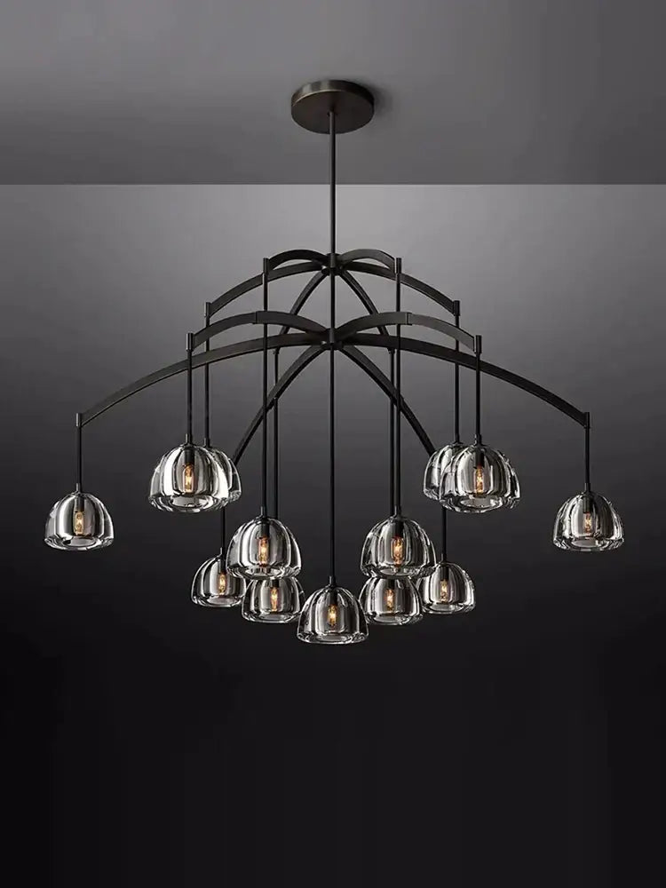 Modern black brass american series crystal led chandelier dining room