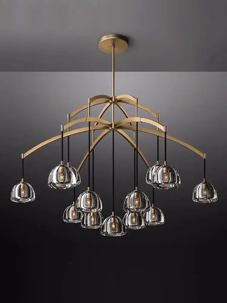 Modern black brass american series crystal led chandelier dining room