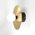 Modern black & brass golden glass ball wall sconce bedroom light