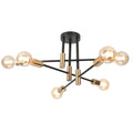 Modern black & brass industrial sputnik chandelier kitchen light