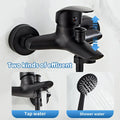 Modern black brass shower faucet set with 3 setting handheld spray bathroom faucet set