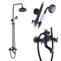 Modern black brass shower mixer faucet set with handshower bathroom