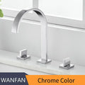 Modern black brass waterfall faucet bathroom double handle tap