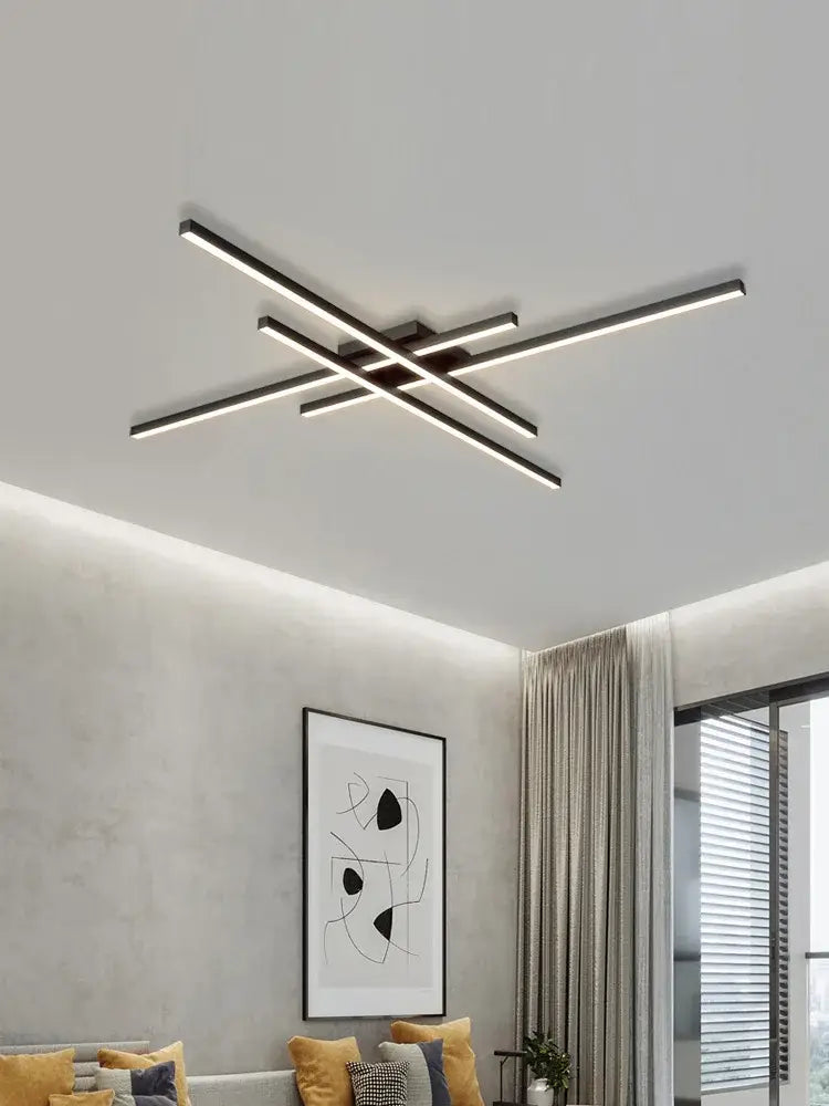 Modern black chandelier led ceiling lamp for living room