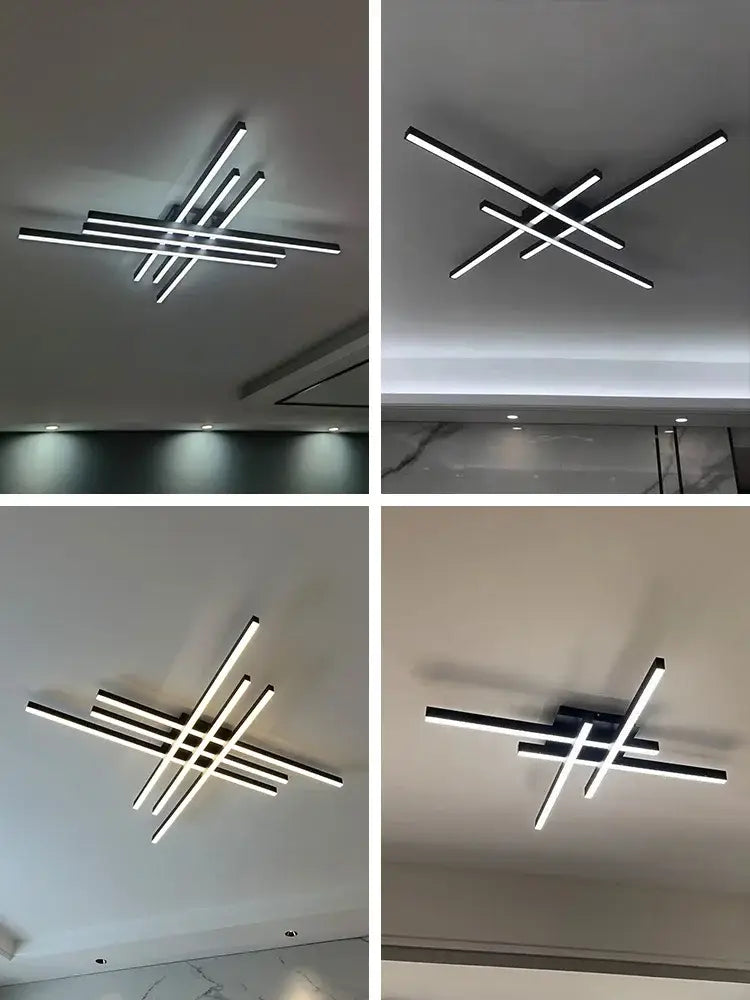 Modern black chandelier led ceiling lamp for living room