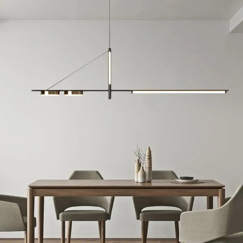 Modern black chandelier minimalist pendant light for dining room