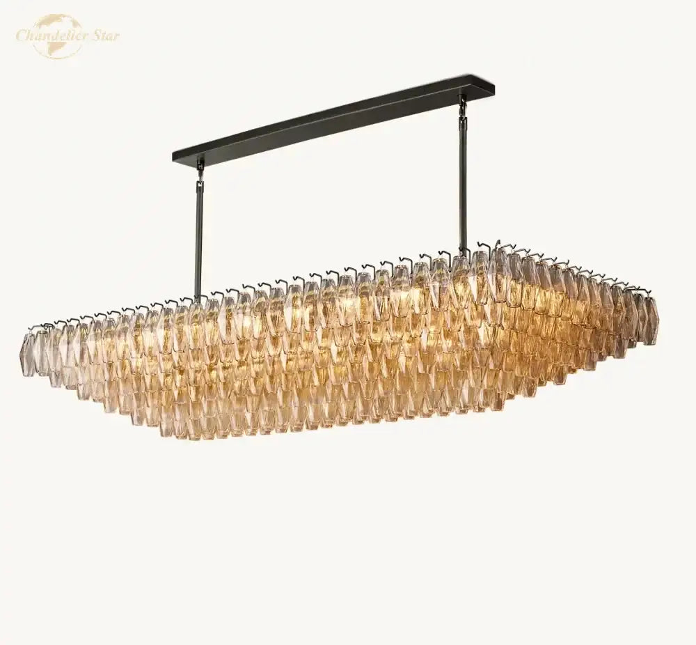 Modern black chiara chandelier clear glass dining room pendant light
