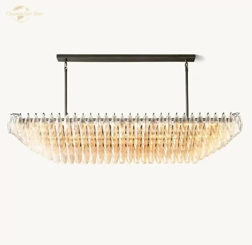 Modern black chiara chandelier clear glass dining room pendant light