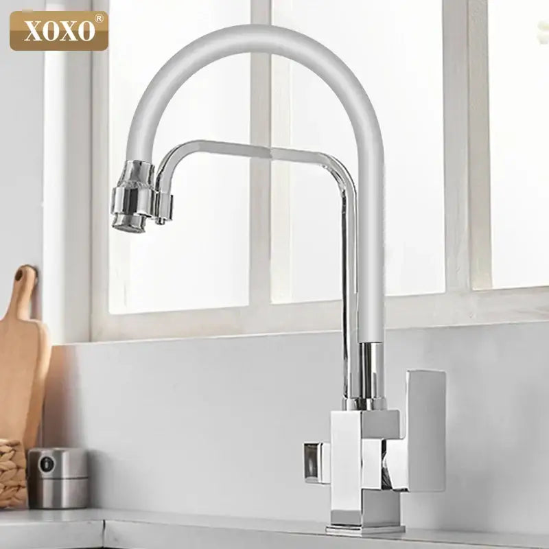 Modern black & chrome filter kitchen faucet single hole rotation