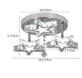 Modern black & clear crystal led ceiling chandelier living room light