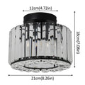 Modern black & clear crystal led ceiling light bedroom chandelier