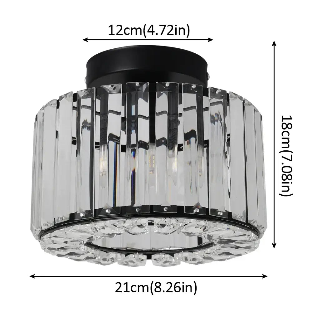 Modern black & clear crystal led ceiling light bedroom chandelier