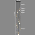 Modern black conical decorbites crystal led chandelier staircase light