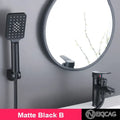 Modern black copper basin faucet with shower head bathroom mixer