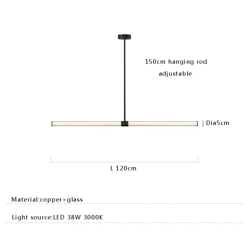 Modern black copper glass pendant dining room hanging lamp