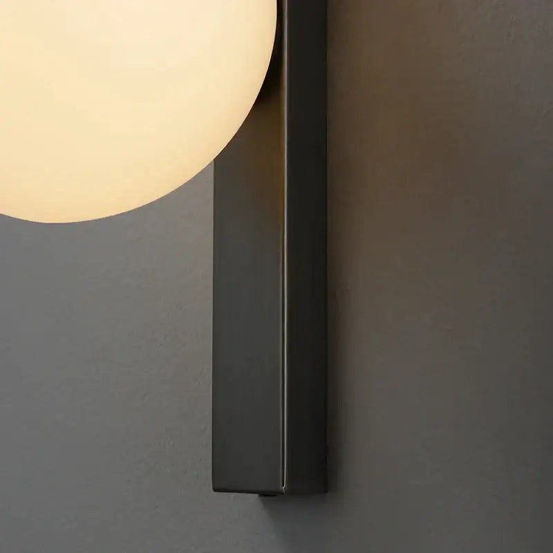 Modern black copper globe led wall sconce bedroom light
