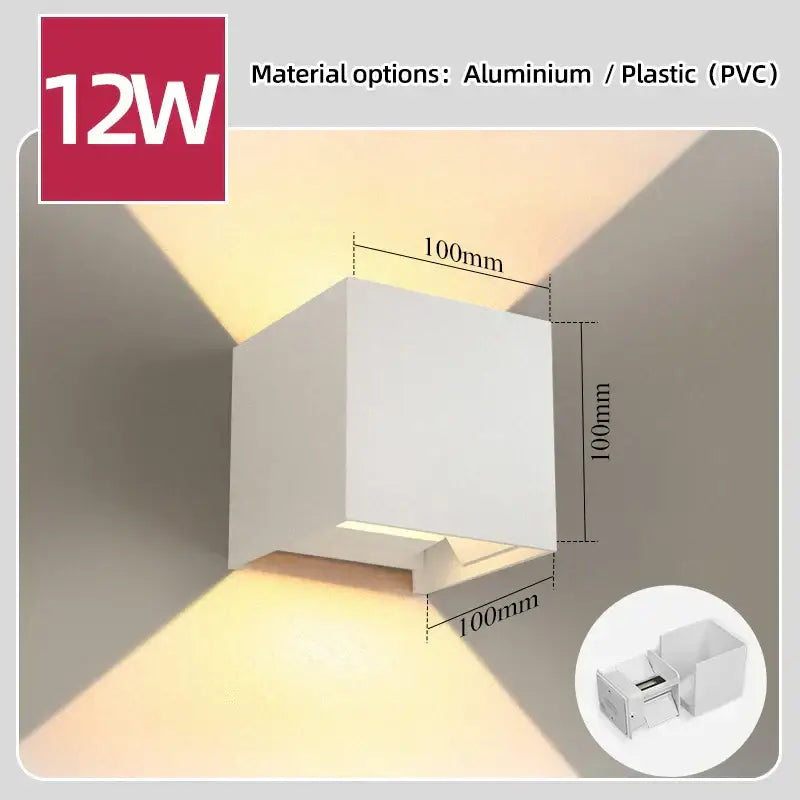 Modern black courtyard led wall light outdoor garden sconce