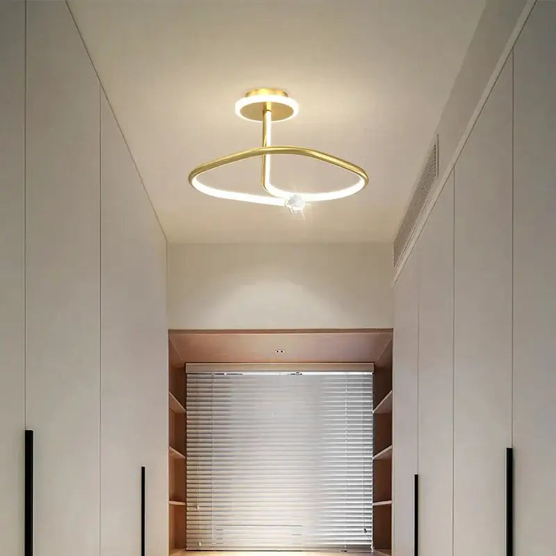 Modern black crystal chandelier living room white led ring light
