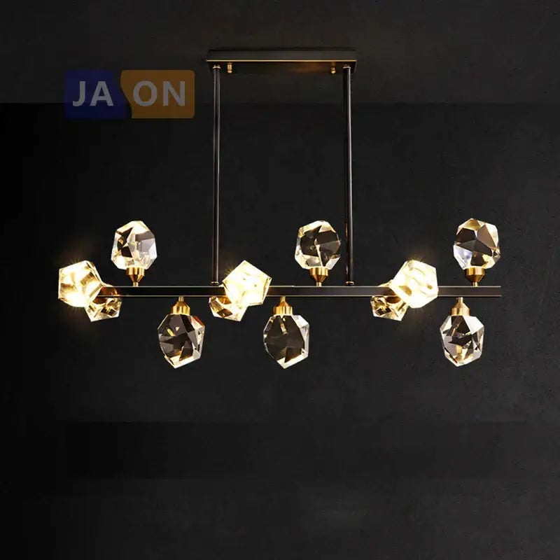 Modern black crystal copper chandelier for dining room