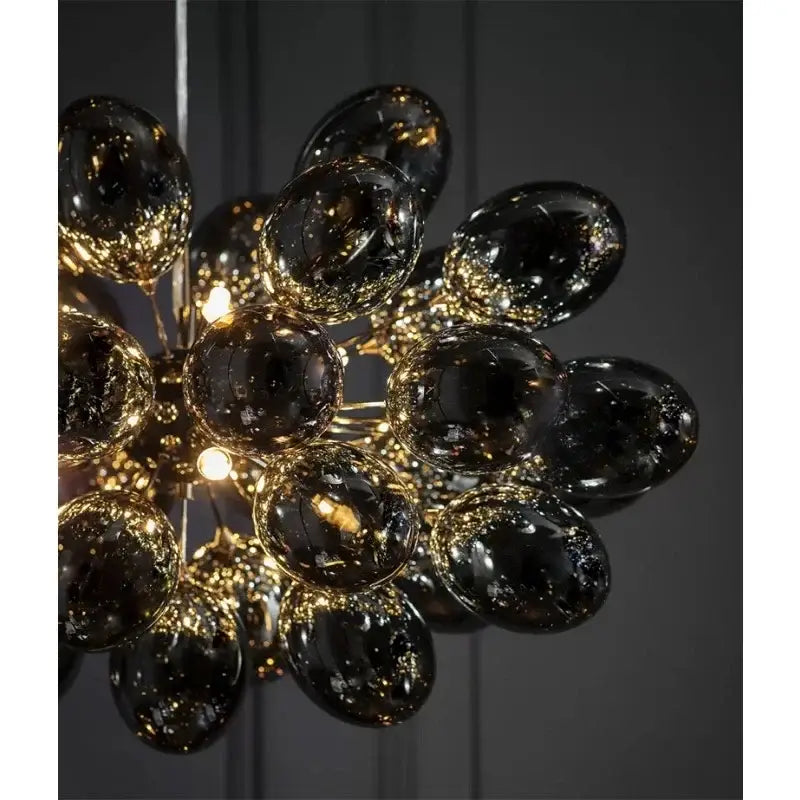 Modern black crystal grape chandelier dining room pendant light