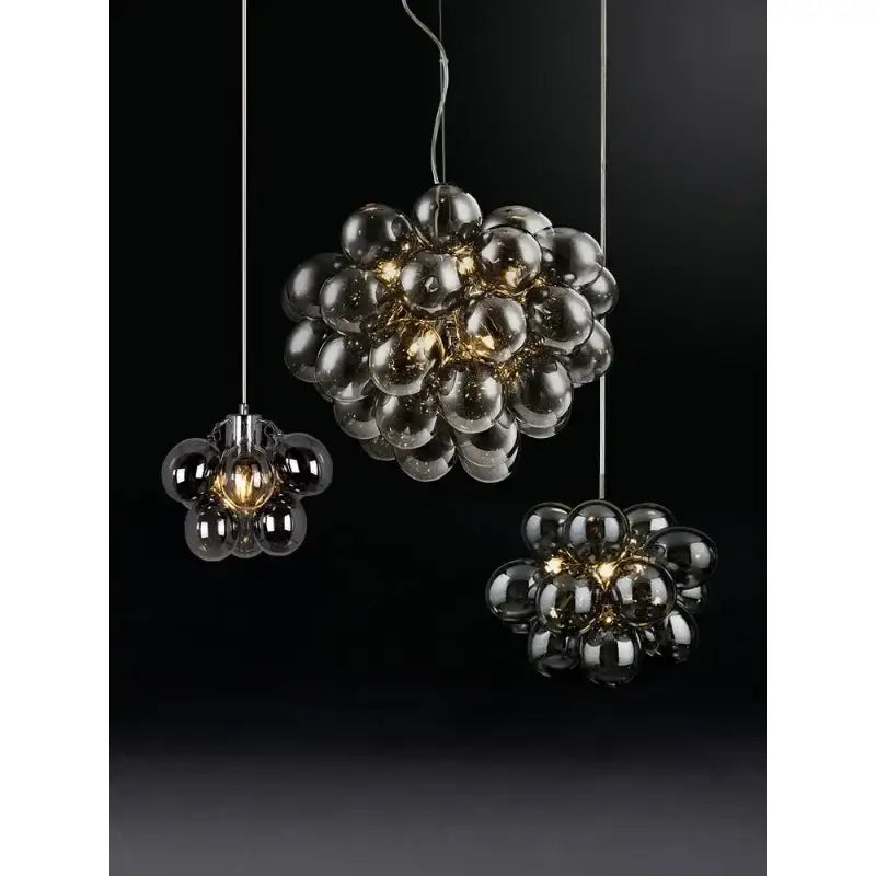 Modern black crystal grape chandelier dining room pendant light