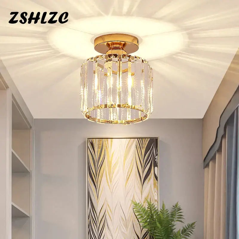 Modern black crystal led ceiling light bedroom fixture