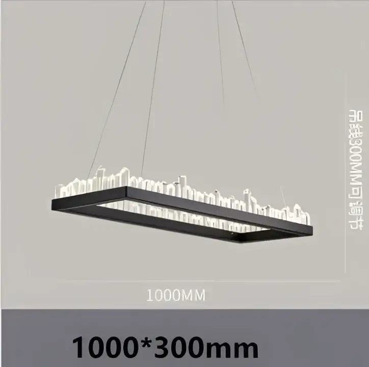 Modern black crystal led pendant light dining room chandelier