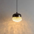 Modern black crystal tassel chandelier bedroom pendant light