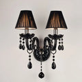 Modern black crystal wall lamp bedroom twin led sconce