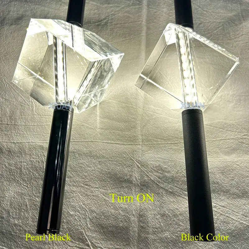 Modern black cube crystal pendant lamps for living room