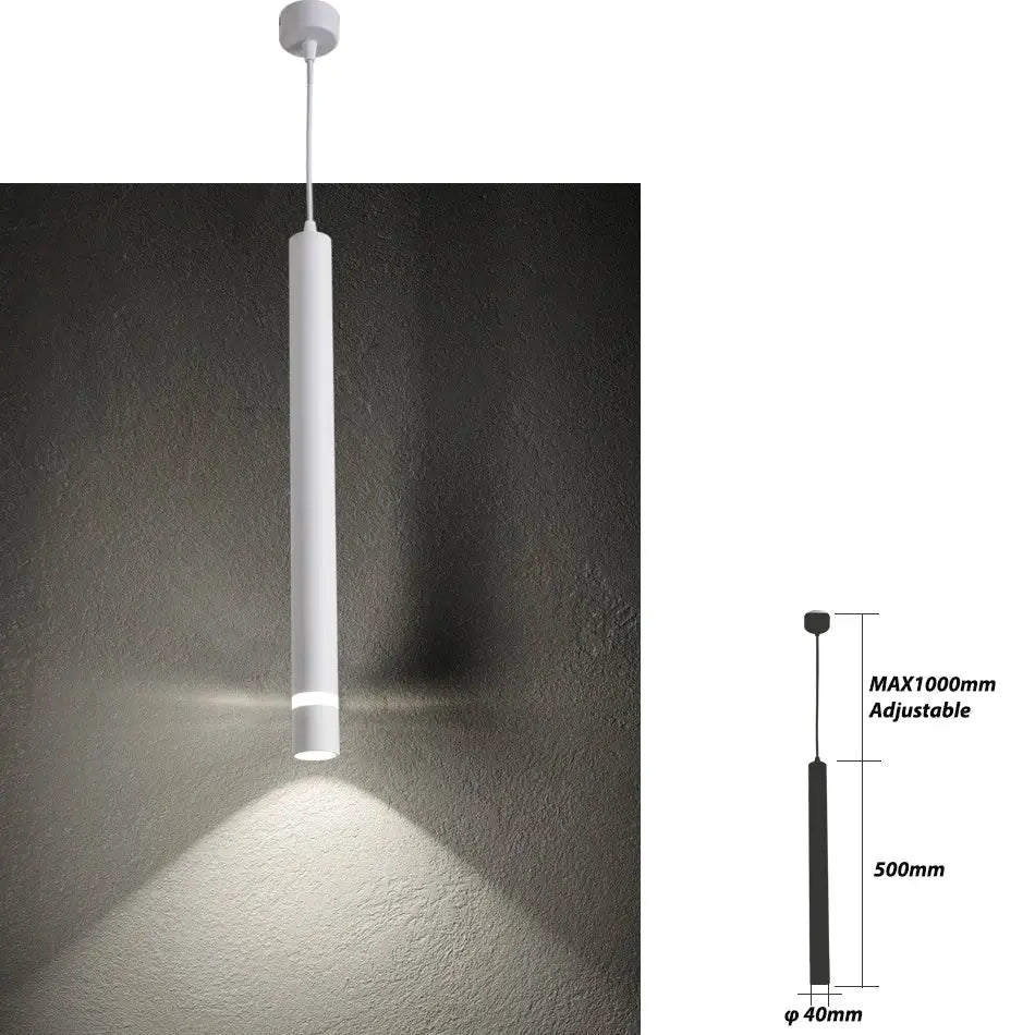 Modern black cylinder pipe pendant light for dining room kitchen