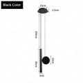 Modern black cylindrical led pendant lamps for dining room