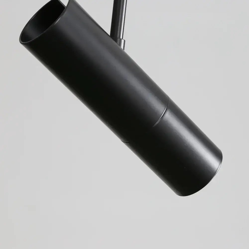 Modern black cylindrical pendant light bedroom adjustable spotlight