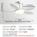 Modern black dc ceiling fan light with wood blades for bedroom