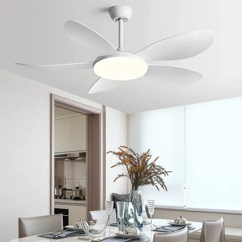 Modern black dc ceiling fan light with wood blades for bedroom