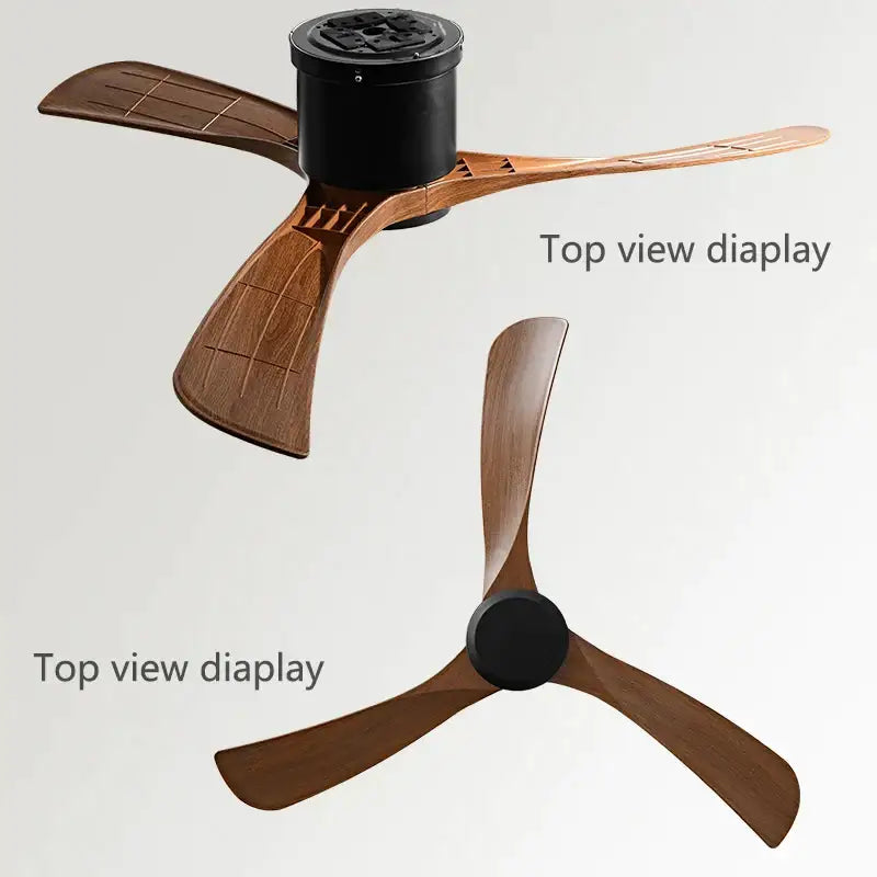 Modern black dc motor ceiling fan with remote control dining room