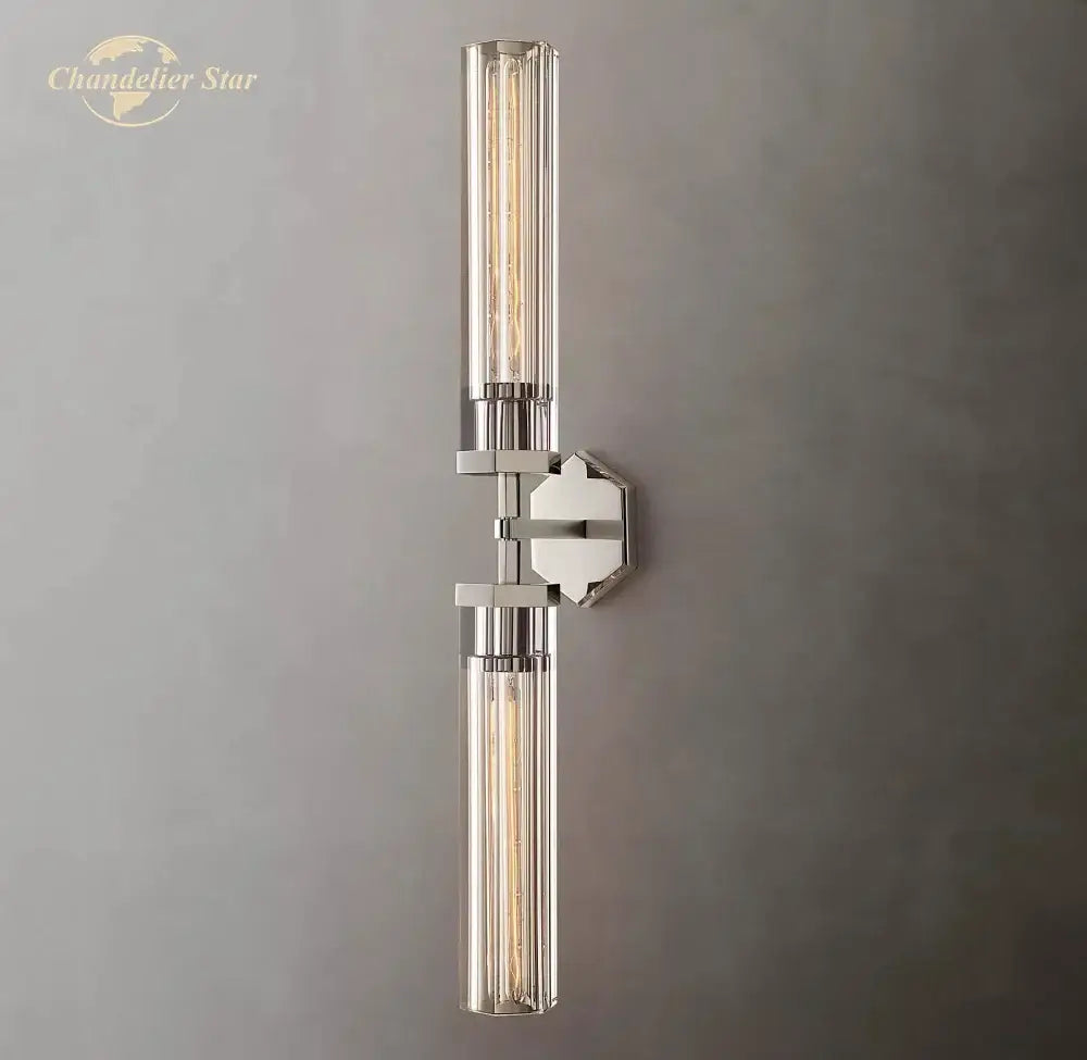 Modern black decorbites crystal hexagonal sconce for living room
