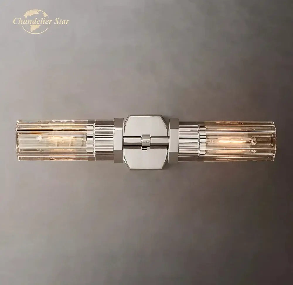 Modern black decorbites crystal hexagonal sconce for living room