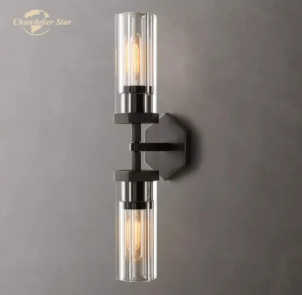 Modern black decorbites crystal hexagonal sconce for living room