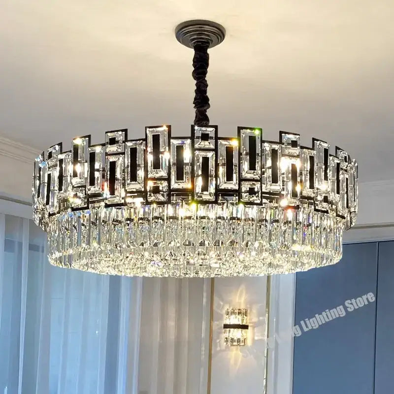 Modern black decorbites crystal led chandelier dining room light