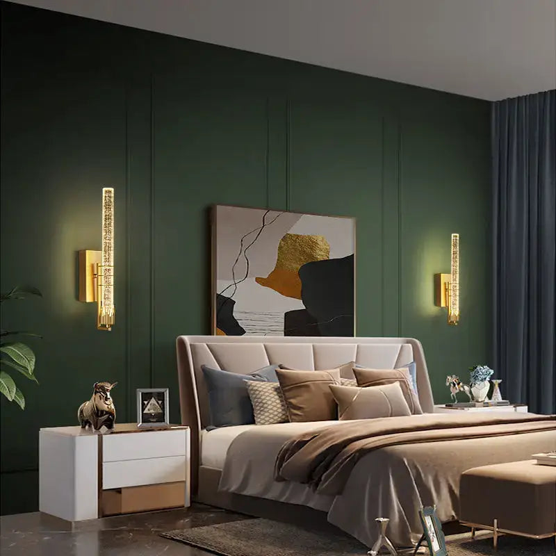 Modern black decorbites crystal wall light bedroom led sconce