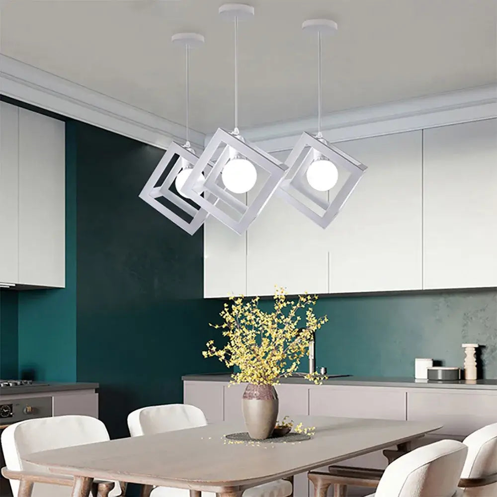Modern black decorbites geometric led cube pendant kitchen light